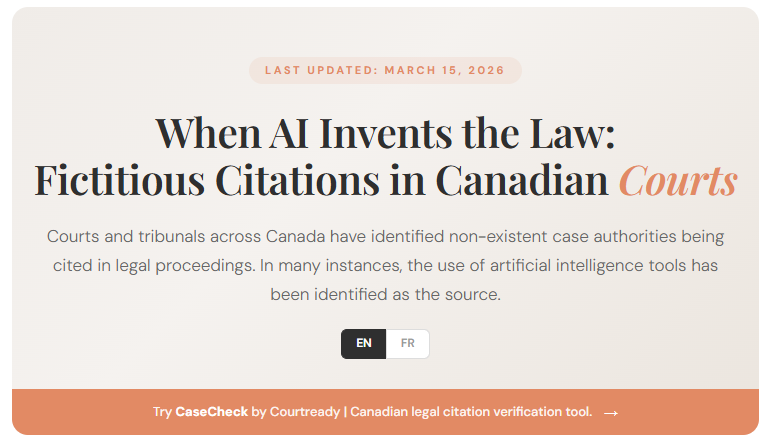 A study of AI-hallucinated cases in Canadian courts found 211 fake cases cited as real law across 111 decisions. The data tracks fictitious citations in Canada generated by AI, including AI-fabricated case law submitted to 42 courts and tribunals.
